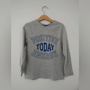 Gray Kids Long Sleeve Shirt with Positive Energy Print